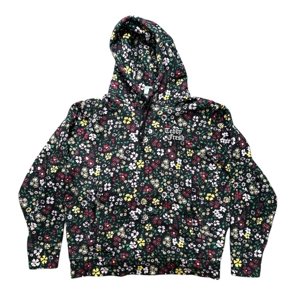 Teddy Fresh Floral Women’s Grandma Hoodie size Small Embroidered Logo - Picture 1 of 10